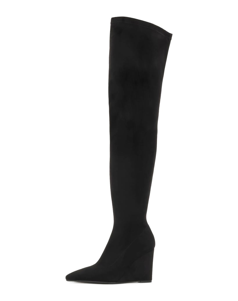 Kazar-Black-over-knee-boots-with-a-suede-effect-černá