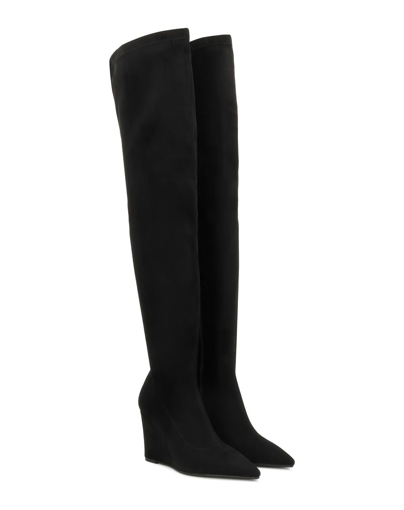 Kazar-Black-over-knee-boots-with-a-suede-effect-černá