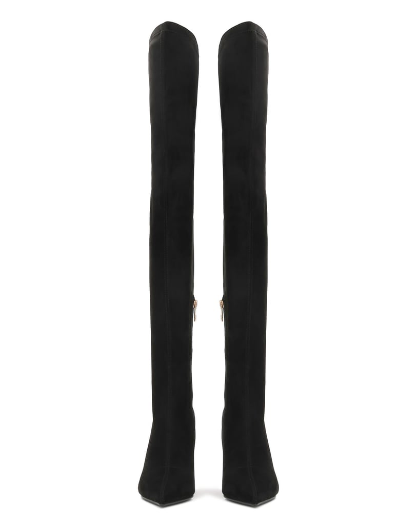 Kazar-Black-over-knee-boots-with-a-suede-effect-černá