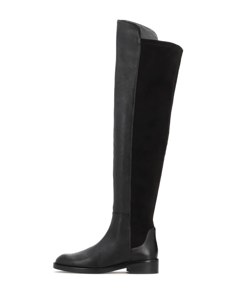 Kazar-Black-over-knee-boots-in-genuine-leather-and-fabric-černá