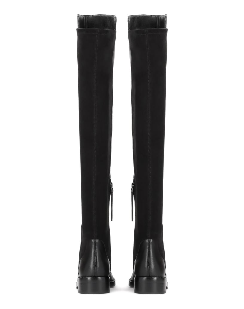 Kazar-Black-over-knee-boots-in-genuine-leather-and-fabric-černá