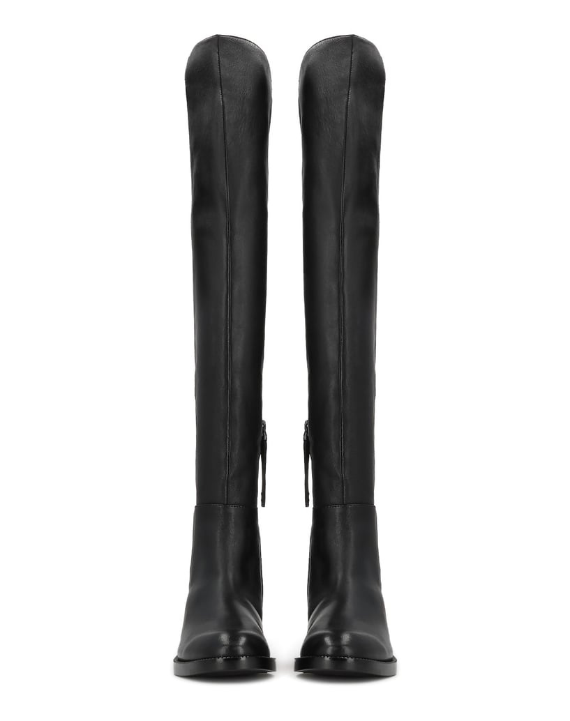 Kazar-Black-over-knee-boots-in-genuine-leather-and-fabric-černá