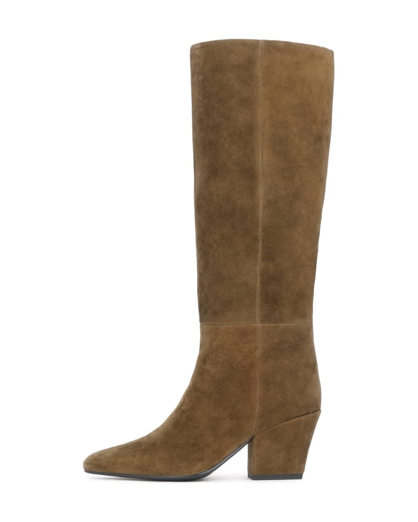 Kazar-High-boots-in-khaki-suede-with-a-cowboy-heel-olivová