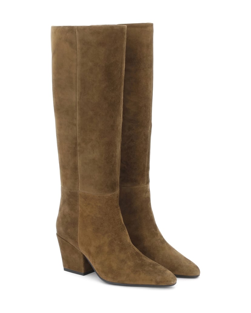 Kazar-High-boots-in-khaki-suede-with-a-cowboy-heel-olivová