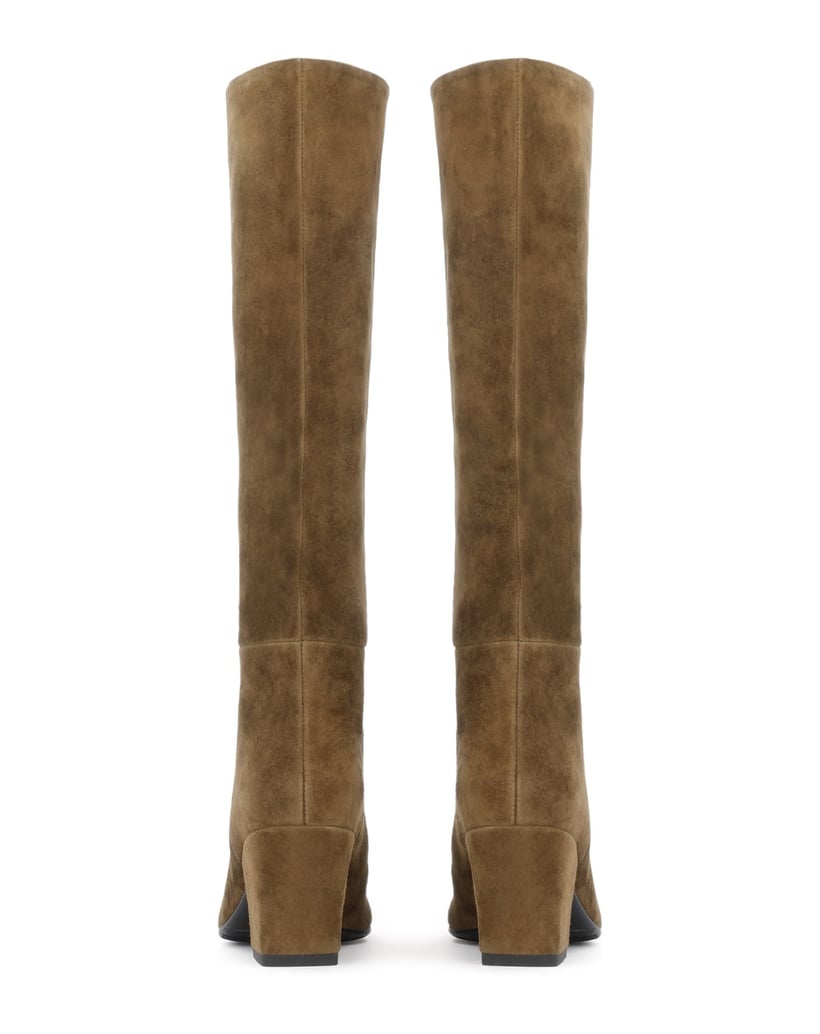 Kazar-High-boots-in-khaki-suede-with-a-cowboy-heel-olivová