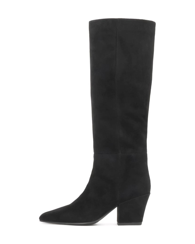 Kazar-Black-suede-western-style-high-boots-černá