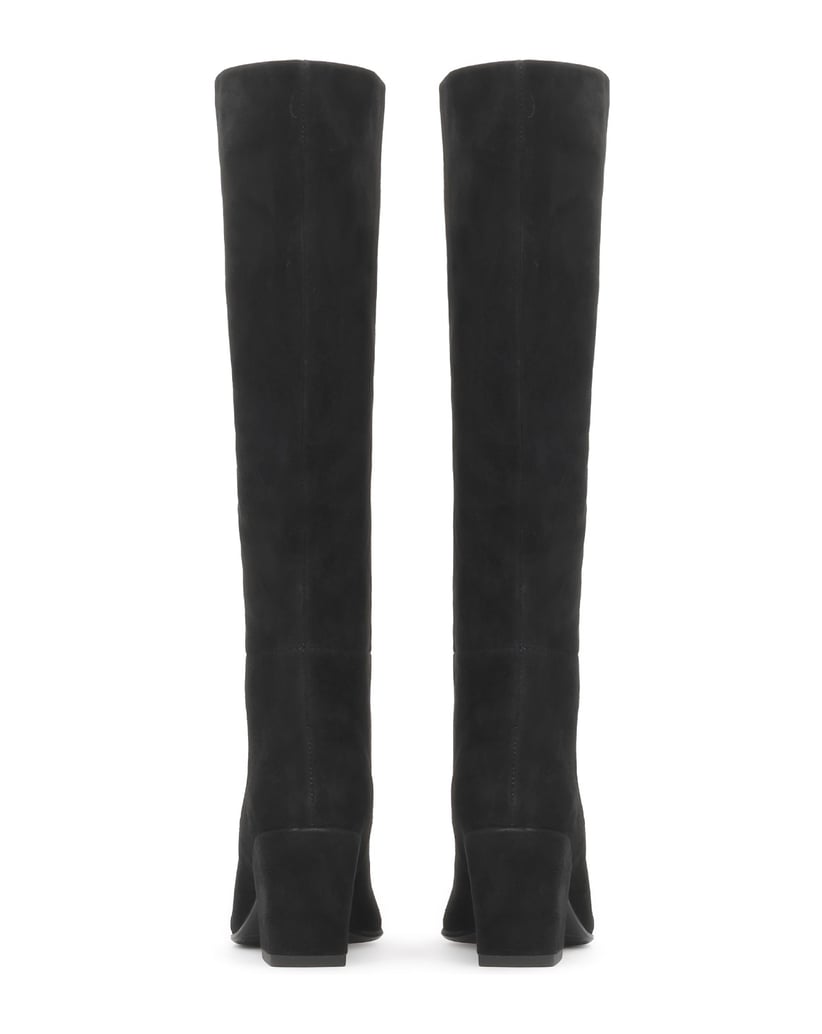 Kazar-Black-suede-western-style-high-boots-černá