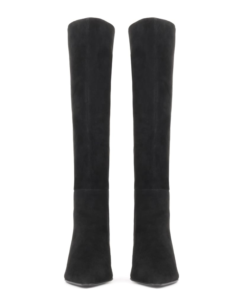 Kazar-Black-suede-western-style-high-boots-černá