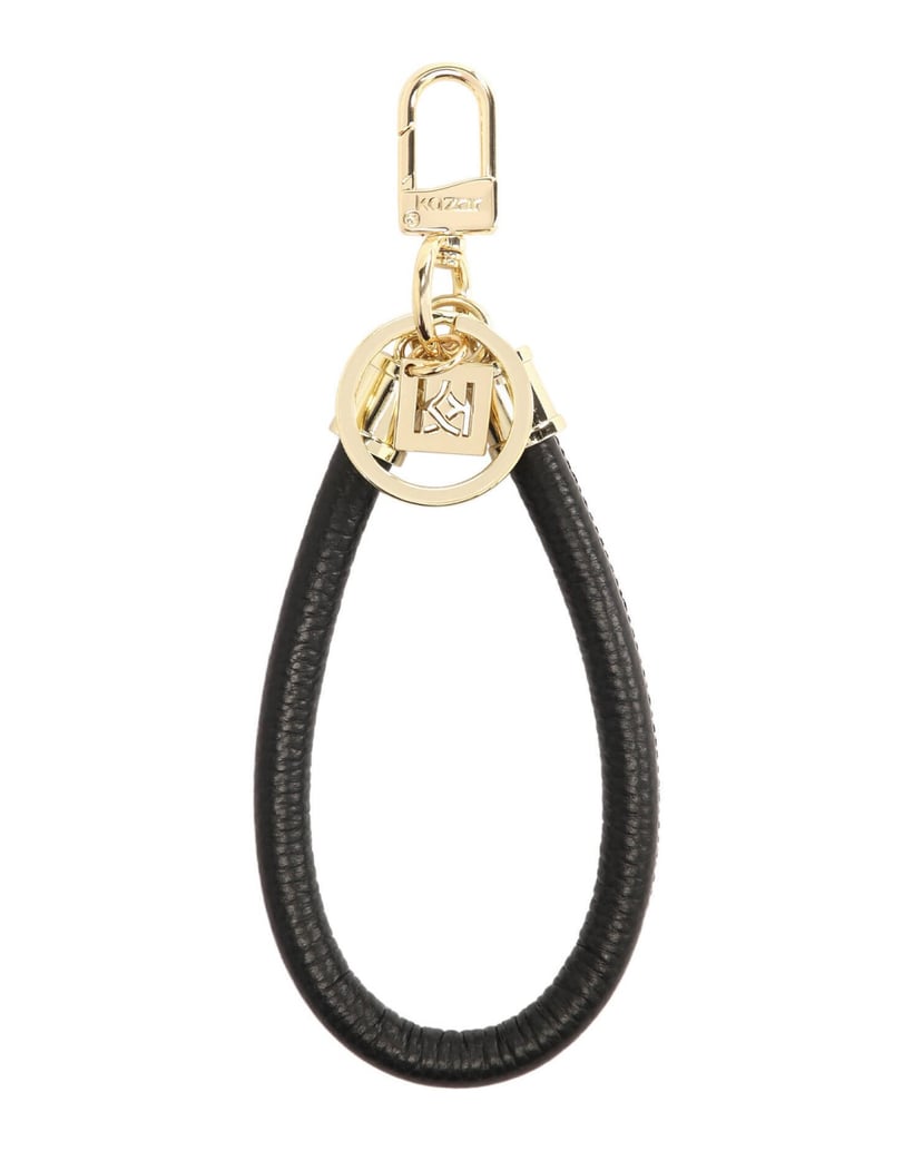 Kazar-Black-leather-keychain-for-keys-and-bags-černá