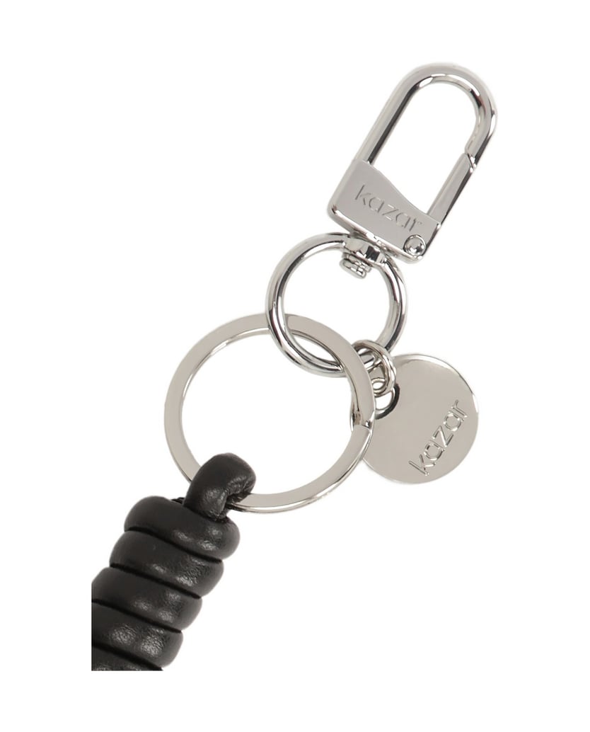 Kazar-Black-leather-keychains-with-decorative-braiding-čierna