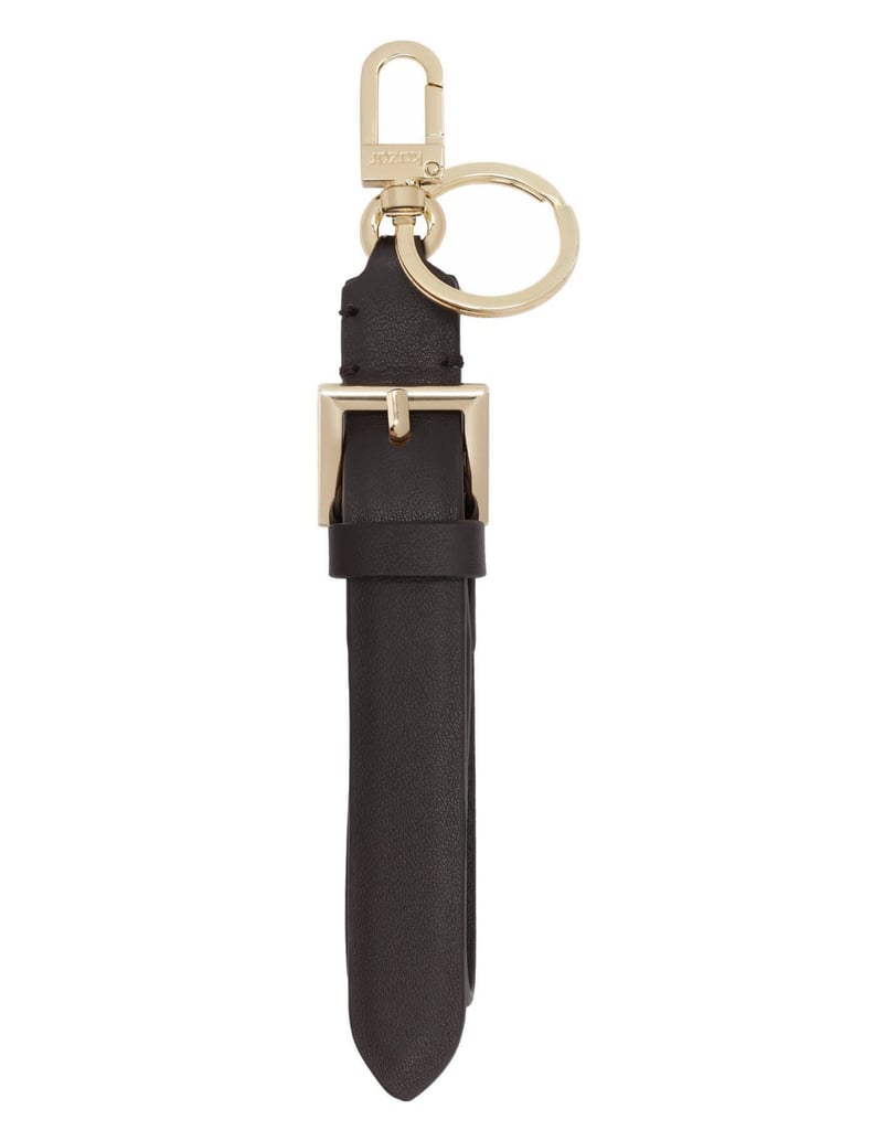 Kazar-Brown-genuine-leather-keychains-with-gold-tone-snap-hooks-hnědá