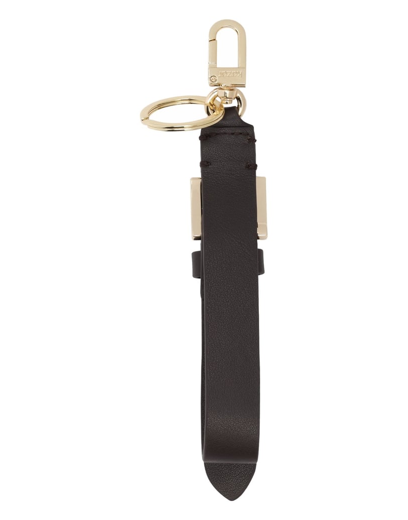 Kazar-Brown-genuine-leather-keychains-with-gold-tone-snap-hooks-hnědá