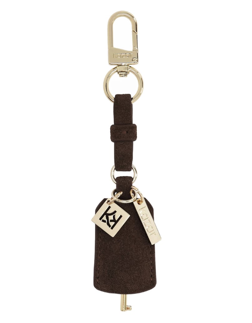 Kazar-Brown-suede-keychain-hnedá
